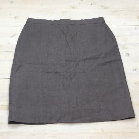 J. Crew linen hi waisted career pencil skirt sz 8 - Picture 1 of 4